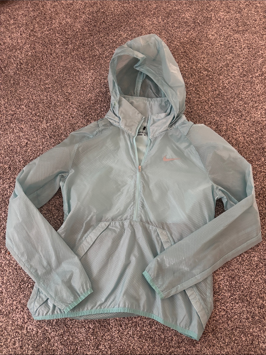 Nike Golf Light Blue Hooded Windbreaker Jacket Women’s Size S